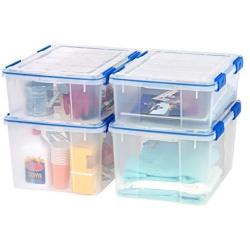 Ziploc WeatherShield 26.5 and 44 Quart Storage Box, 4 Pack, Clear