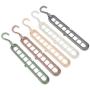 10pcs Creative 3D Space Saving Hanger Magic Clothes Hanger 9Hole Towel Hook Closet Organizer Storage Rack Color Random