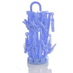 Plastic Foldable Underwear Hanging Dryer Clothes Clips Hanger Drying Rack (Blue)