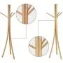 ZEMIN Floor Standing Coat Rack Clothes Hat Stand Hanger Hooks Wood Smooth Stoarge Japanese-Style, (Color : Ash) ZEMIN Floor Standing Coat Rack Clothes Hat Stand Hanger Hooks Wood Smooth Stoarge Japanese-Style, (Color : Ash)