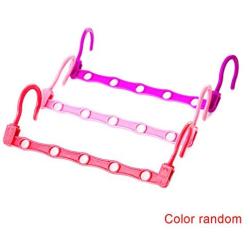 10pcs Random Color 5-Hole Hook Clothing Storage Clothes Hanger Hanging Multifunction Random Color Drying Rack Multi-Port Space Saving