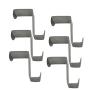 Doitb 6pcs Over Door Hanger Stainless Steel Hanging Hooks for Bathroom Bedroom Office Cabinet Draw Clothes Kitchenware Pots Utensils anging Hooks Hangers for Bathroom Bedroom Office and Kitchen Silver