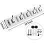 NIKKY HOME Wall Mounted Movable Coat Rack Hanger 5 Dual Hooks for Bags Clothes in Hallway Entryway Bedroom Bathroom, White