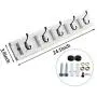 NIKKY HOME Wall Mounted Movable Coat Rack Hanger 5 Dual Hooks for Bags Clothes in Hallway Entryway Bedroom Bathroom, White