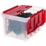 IRIS USA, WFB-45LW, Wing-Lid Storage Boxes with 4 Light Wraps, Red, 1 Pack