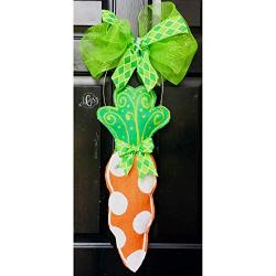 Polka Dot Carrot Burlap Door Hanger- Easter Carrot Burlap Door Hanger-Spring Door Hanger- Spring Wreath-Easter Wreath-Door Decor