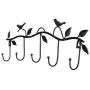 Iron Birds Leaves Hat/Towel/Coat Wall Decor Clothes Hangers Racks with 5 Hooks 3pcs Random Color