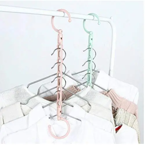 10pcs Random Color Rotating 5 in 1 Clothes Storage Rack Super Space Saving 5 Holes Magic Plastic Clothes Hanger Hanging Organizer 10pcs Random Color Rotating 5 in 1 Clothes Storage Rack Super Space Saving 5 Holes Magic Plastic Clothes Hanger Hanging Organizer