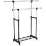 Storage Laundry Drying Closet Stick Hanger Shelf Rolling Clothes Holder Rack Folding