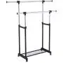 Storage Laundry Drying Closet Stick Hanger Shelf Rolling Clothes Holder Rack Folding