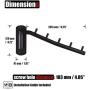 JQK Folding Clothes Hanger Rack, Stainless Steel Swing Arm Hook Holder, Clothing Hanging System Drying Closet Storage Organizer Matte Black Wall Mount, SHR100-PB