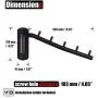 JQK Folding Clothes Hanger Rack, Stainless Steel Swing Arm Hook Holder, Clothing Hanging System Drying Closet Storage Organizer Matte Black Wall Mount, SHR100-PB