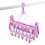 AUNMAS 32 Clips Drying Rack Folding Plastic Clothes Hanger Dryer Windproof Socks Underwear Rack Holder for Home(1#)