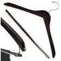 HANGERWORLD 10 Mahogany 17inch Wooden Wishboned Top Suit Coat Garment Clothes Hangers Locking Pants Bar.