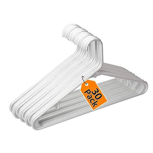 1InTheHome Standard Plastic Hangers, Plastic Hangers For Clothes, Hanger (30 Pack)