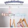 Genenic Multifunction Household Home & Living 360° Rotate Storage Racks Foldable Hanger Drying Rack 9 Hole Clothes Hanger(Blue)