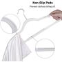 NUOKING Plastic Hanger, Ultra Thin with Non-Slip Rubber Coating Hanger,360 Degree Swivel Hook, Wider Size Hanger, Nonslip Clothes Hangers,30 Packs (White)