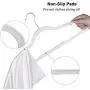 NUOKING Plastic Hanger, Ultra Thin with Non-Slip Rubber Coating Hanger,360 Degree Swivel Hook, Wider Size Hanger, Nonslip Clothes Hangers,30 Packs (White)