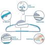 HS-01 Plastic Hangers，Heavy Duty Space-Saving Lightweight Clothes Hanger, Non-Slip S-Shape Shoulders and Swivel Steel Hook, Anti-Wrinkle, for All Kinds of Garments-20psc（ Blue Pink） (Color : Blue)