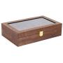 Eapmic Watch Jewelry Boxes Organizer Wooden 6+6 Slots Vintage Storage Case