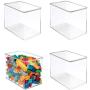 mDesign Stackable Closet Plastic Storage Bin Boxes with Lid - Container for Organizing Childs/Kids Toys, Action Figures, Crayons, Markers, Building Blocks, Puzzles, Crafts - 9&quot High, 4 Pack - Clear