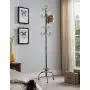 Alek...Shop Standing Coat Rack Brushed Silver Metal Hall 8 Hooks, Hat Jacket Bag Hanger Holder Clothes Stand, Home Decor Alek...Shop Standing Coat Rack Brushed Silver Metal Hall 8 Hooks, Hat Jacket Bag Hanger Holder Clothes Stand, Home Decor