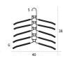 lliang Hangers 5 in 1 Multi-Layer Clothes Hangers Space-Saving Multiple Non-Slip Hanger for Wardrobe