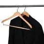 Quality Hangers Wooden Hangers Beautiful Sturdy Suit Coat Hangers with Locking Bar Glossy Natural Wood (5)