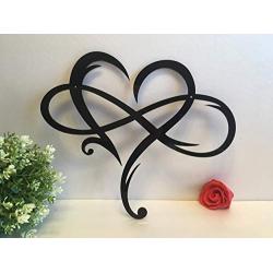 Personalized Wall Hanging Sign Couple Names Est. Year Established Custom Door Hanger Love Heart Shape Infinity Symbol Wedding Decorations Family Gift for Couples Outdoor Valentines Wood Metal Acrylic