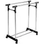 Classy Product Durable Double Adjustable Extendable Clothes Hanger Rack with Rolling Wheel Classy Product Durable Double Adjustable Extendable Clothes Hanger Rack with Rolling Wheel