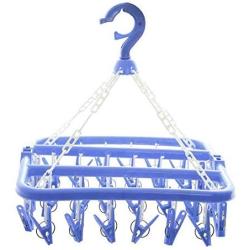 lliang Hangers 32 Clips Multifunctional Folding Socks Cloth Hanger Rack Clothespin Clothes Drying Rack Sock Panties Storage Hanger