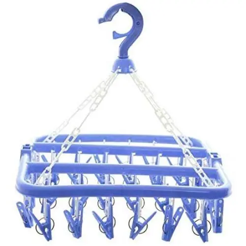 lliang Hangers 32 Clips Multifunctional Folding Socks Cloth Hanger Rack Clothespin Clothes Drying Rack Sock Panties Storage Hanger lliang Hangers 32 Clips Multifunctional Folding Socks Cloth Hanger Rack Clothespin Clothes Drying Rack Sock Panties Storage Hanger