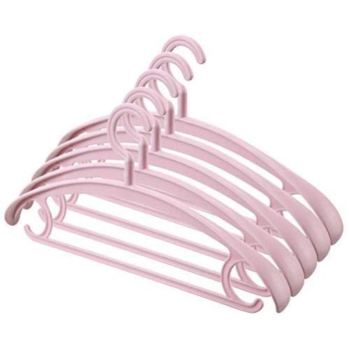 SAASNY Standard Plastic Hangers Adult Clothes Hangers,30 Pack,Thin Space Saving,Non-Slip Material,Simply Elegant,Nice Size for Adult Wardrobe/Closet/Cupboard,42 cm,Pink Ideal for Home and Shops