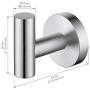 KES Bathroom Wall Towel Hooks No Drill Heavy Duty Robe Hook Holder SUS304 Stainless Steel Brushed 2 Pack, A2164DG-2-P2
