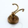 Kelelife Robe Hook Antique Brass Double Towel Hook, Wall Mounted Coat Clothes Hanger with Braiding Carvings for Wardrobe Bathroom Bedroom, Vintage Style