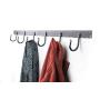 Coat Rack - Black Dog Ironworks | 36" Decorative coat hanger, Hand Forged Iron Coat Hooks | Add character to any rustic interior decor | Classic Style, Six Hooks