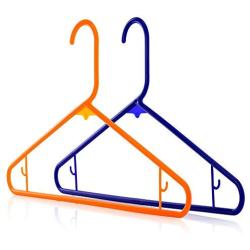 HANGERWORLD 40 Blue Orange 16inch Plastic All Purpose Coat Clothes Garment Pant Skirt Bar Hangers Loop Hooks