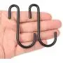 Zeltauto S Shaped Hook Pot Rack Hook Utility Hanger Holder for Kitchenware Utensils Clothes Bags Towels Plants, 30 Pcs (Black)