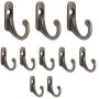 Fenfangxilas Hook, 10Pcs Antique Brass Strong Adhesive Wall Hook Clothes Coat Hanger Home Decor - 10pcs