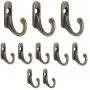 Fenfangxilas Hook, 10Pcs Antique Brass Strong Adhesive Wall Hook Clothes Coat Hanger Home Decor - 10pcs