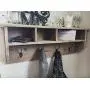 Rustic Barnwood Entryway Coat Hook Hanger with Shelf and Storage Cubbies Rustic Barnwood Entryway Coat Hook Hanger with Shelf and Storage Cubbies