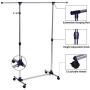 SONGMICS Adjustable Clothes Rack, Rolling Garment Rack, Portable Clothing Rack on Wheels, Blue ULLR01L