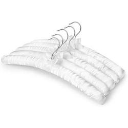 LA Diva Fashion White 17" Select Satin Padded Hanger Set of 5