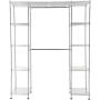 AmazonBasics Expandable Metal Hanging Storage Organizer Rack Wardrobe with Shelves, 14"-63" x 58"-72", Chrome