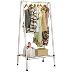 Coat Rack Steel Simple Frame Floorstanding Fashion Clothes Hanger 2 Colors Optional Wall Hanger Brown 151cm Creative Movable Haiming (Color : White, Size : 126cm)