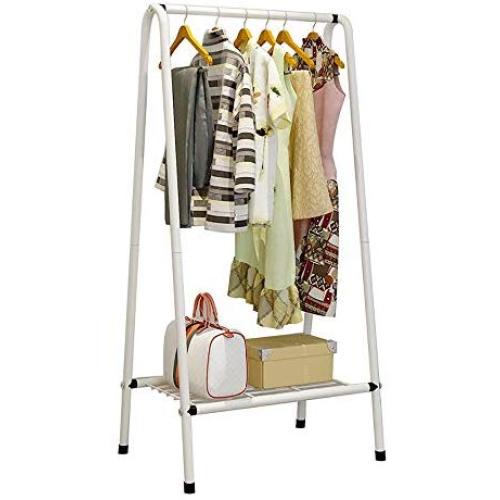 Coat Rack Steel Simple Frame Floorstanding Fashion Clothes Hanger 2 Colors Optional Wall Hanger Brown 151cm Creative Movable Haiming (Color : White, Size : 126cm)