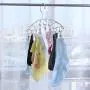 Cabilock Clothes Hanger 2pcs Stainless Steel Arc-Shaped Laundry Hangers with 8 Clips Clothes Drying Rack for Underwears Socks Towels