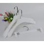 8pcs 38cm Thick Wide Shoulder White Plastic Clothes Hanger for Coats Garment and Fur