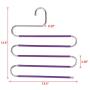 IEOKE Space Saving Pants Hangers, S-Shape 5-Layers Non-Slip Skirts Jeans Hangers Stainless Steel Strong and Anti-Rust Hangers for Trousers Towels Slacks Ties and Scarves 4 Pack