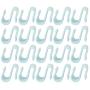PSCCO 20Pcs White Plastic Hook Supermarket Shelf Big S-Hook Custom for Connecting Wire Shelving White Hook Cardboard Flat Hook